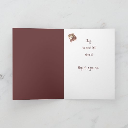 Carte Chouette d'anniversaire drôle sur mesure avec Humo (Intérieur)