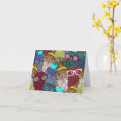 Carte Chouette dans la couronne (Fleur jaune)