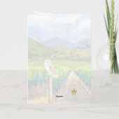 Carte Chouette dans un vignoble Salutation (Dos)