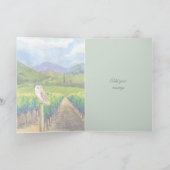 Carte Chouette dans un vignoble Salutation (Intérieur)