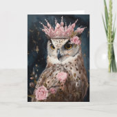 Carte Chouette dans une couronne en toutes occasions (Devant)