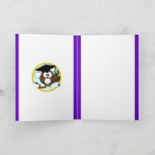 Carte Chouette de graduation sur pourpre (Intérieur)