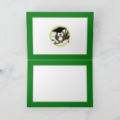 Carte Chouette de graduation - Vert et Or (Intérieur)