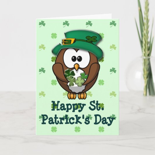 Carte Chouette de la Saint Patrick (Devant)