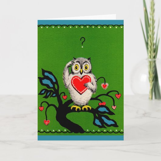 Carte Chouette de la Saint-Valentin (Devant)