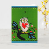 Carte Chouette de la Saint-Valentin (Fleur jaune)