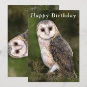 Carte Chouette de l'Ouest - Joyeux anniversaire (Devant / Derrière)