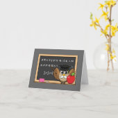 Carte Chouette de maître mignonne avec un dessin à la po (Fleur jaune)