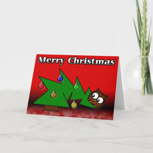 Carte Chouette de Noël (Devant)