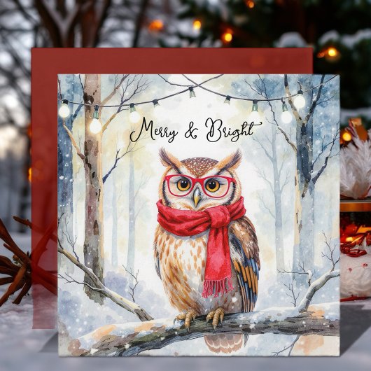 Carte Chouette de Noël
