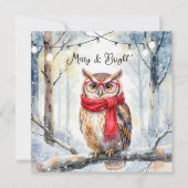 Carte Chouette de Noël (Devant)