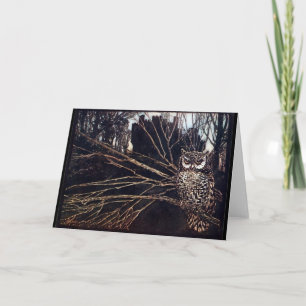 Carte Chouette de nuit vintage Rackham