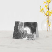 Carte Chouette en vol (Fleur jaune)