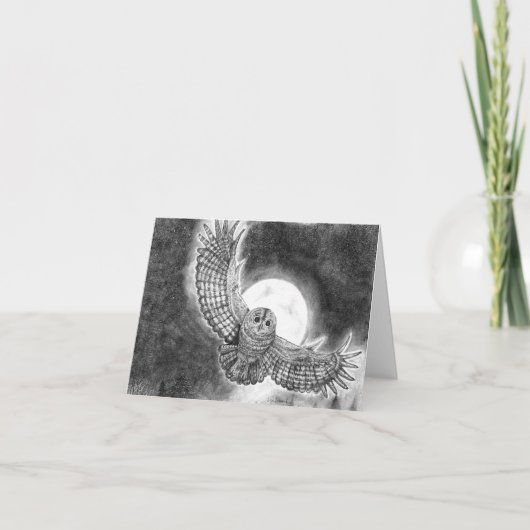 Carte Chouette en vol (Devant)