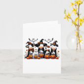 Carte Chouette fantôme Vaches Halloween Animaux Vache Lo (Fleur jaune)