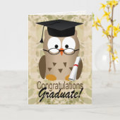 Carte Chouette mignonne (Fleur jaune)