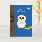 Carte Chouette mignonne et voiles d'anniversaire modifia (Fleur jaune)