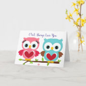 Carte Chouette mignonne toujours je t'aime anniversaire (Fleur jaune)