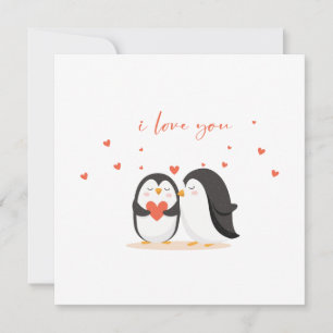 Carte Chouette Pingouin - Pour Anniversaire Je T'A