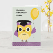 Carte Chouette sciée de 8e année (Fleur jaune)