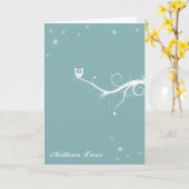 Carte Chouette sur une branche - vert (Fleur jaune)