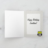 Carte Chouette tartan plaid V9 Anniversaire (Intérieur)