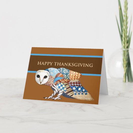 Carte Chouette Thanksgiving (Devant)