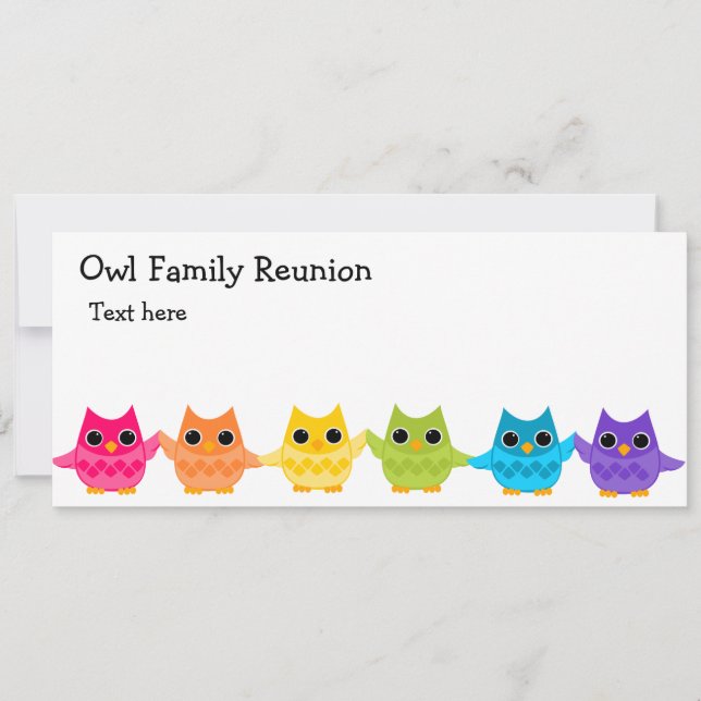 Carte Chouettes arc-en-ciel (Devant)