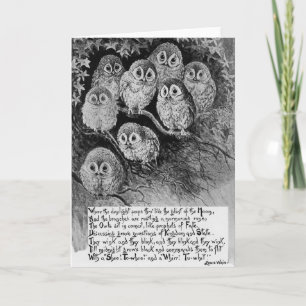 Carte Chouettes dans la forêt, Louis Wain