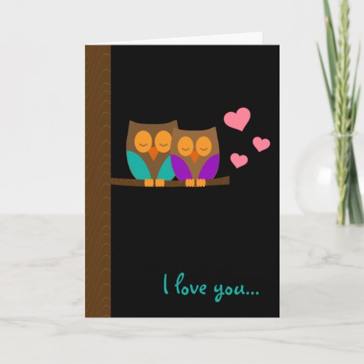 Carte Chouettes dans un nid (Devant)