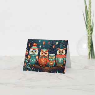 Carte Chouettes de Noël