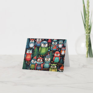 Carte Chouettes de Noël