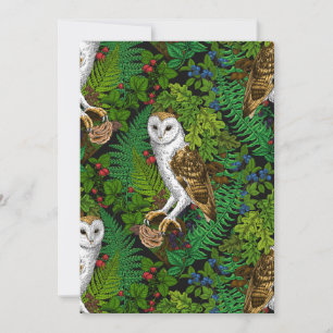 Carte Chouettes, fougères, chênes et baies
