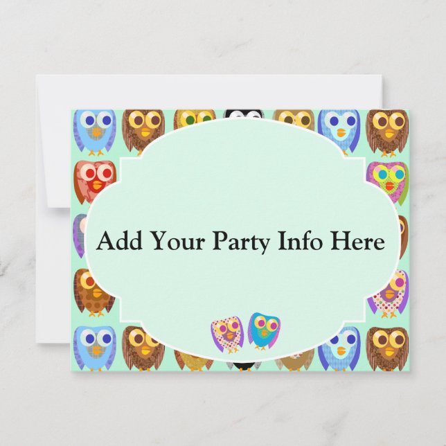 Carte Chouettes mignonnes (Devant)