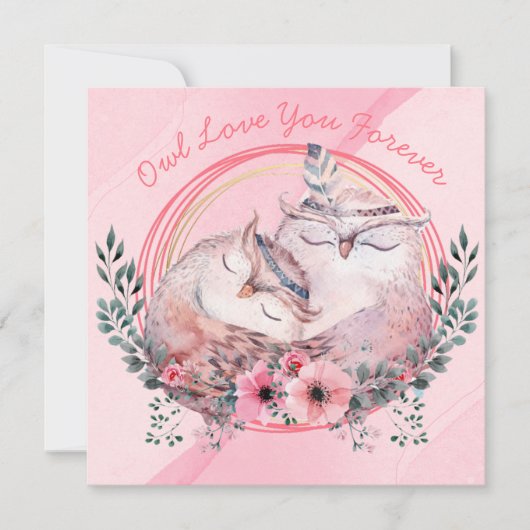 Carte Chouettes mignonnes (Devant)