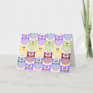 Carte Chouettes mignonnes, Chouette Motif, Chouettes pou