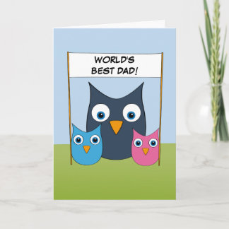 Carte Chouettes mignonnes - "Le meilleur papa du monde !