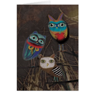Carte Chouettes Sombres Gothiques