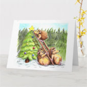 Carte choupissons de Noël (Fleur jaune)