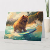 Carte Chow Chow Beach Plage Surf Peinture (Devant)