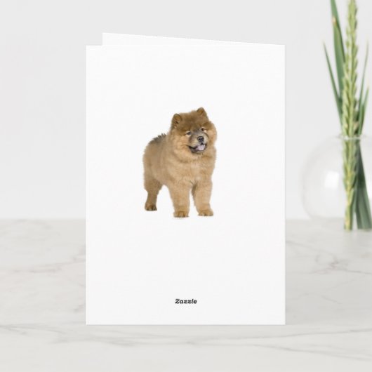 Carte Chow Chow Chow Chien chiot Brown et heureux d'anni (Dos)