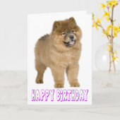 Carte Chow Chow Chow Chien chiot Brown et heureux d'anni (Fleur jaune)