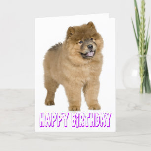 Carte Chow Chow Chow Chien chiot Brown et heureux d'anni