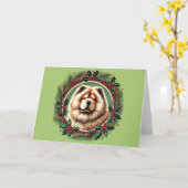 Carte Chow Chow Christmas chow chien (Fleur jaune)
