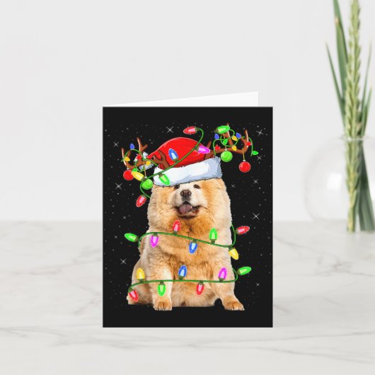 Carte Chow Chow Dog Lover Xmas Lighting Santa Chow Chow (Devant)