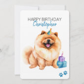Carte Chow Chow Dog Personnalisé Joyeux Anniversaire App (Devant)