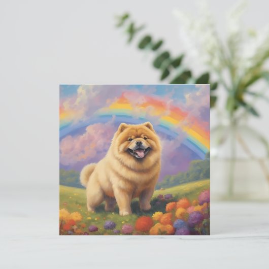Carte Chow Chow Rainbow Bridge Memorial Nom du chien per (Debout devant)