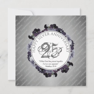 Carte chrétien 25e anniversaire du Mariage d'ARGENT