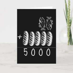Carte Chrétien 2 Poissons 5 Breads 5000 Contre