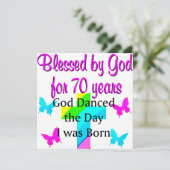 CARTE CHRÉTIEN 70E ANNIVERSAIRE (Debout devant)